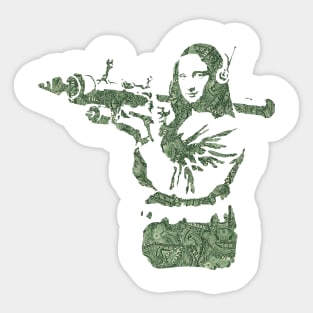 Banksy Mona Lisa Bazooka by US dollar Sticker